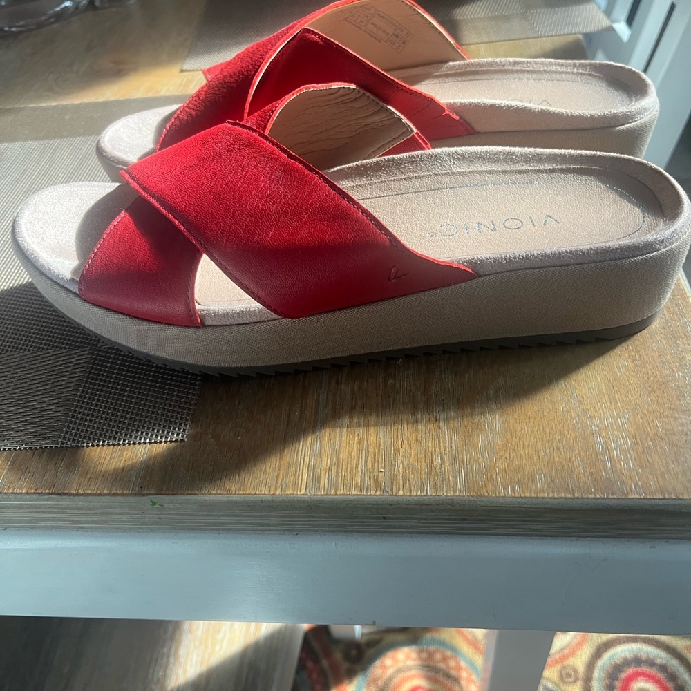 Vionic Red Slide Sandals - Picture 2 of 5